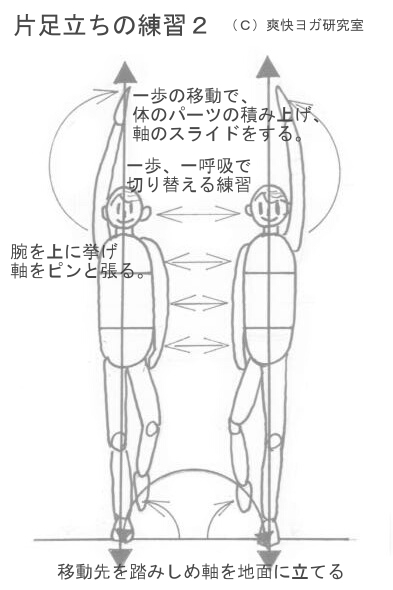 片足立ち 軸の切り替え練習 基礎ヨガ 爽快ヨガ研究室 ネットでヨガ配信